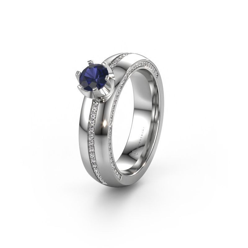 Bague de mariage WH0416L25E 585 or blanc saphir ±5x2.6 mm