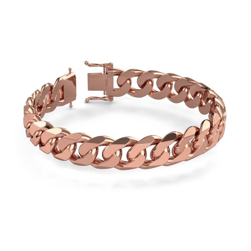 Cuban cuban link bracelet ±0.51 in 585 rose gold