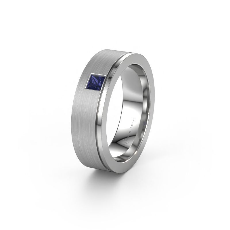 Trouwring WH0550L16CMP 950 platina saffier ±6 x 2,2 mm