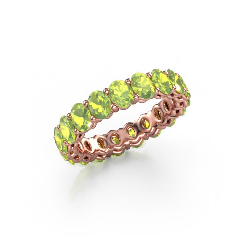 Aanschuifring Heddy OVL 3.5x4.5 585 rosé goud peridoot 4.5x3.5 mm