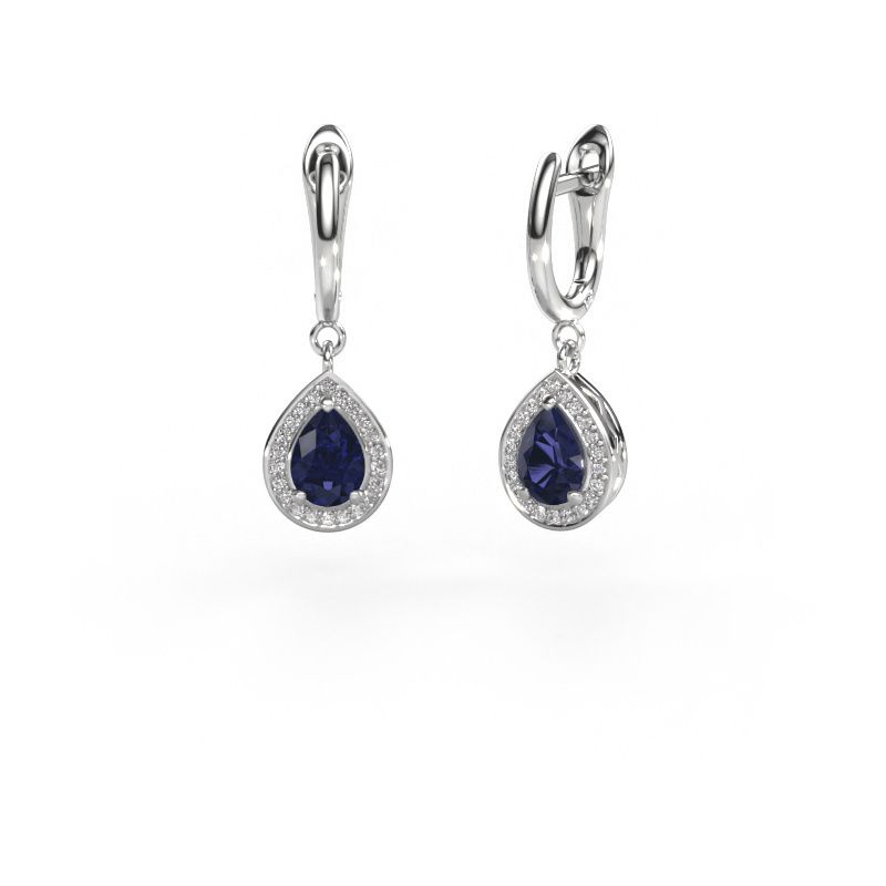 Pendants d'oreilles Ginger 1 950 platine saphir 7x5 mm