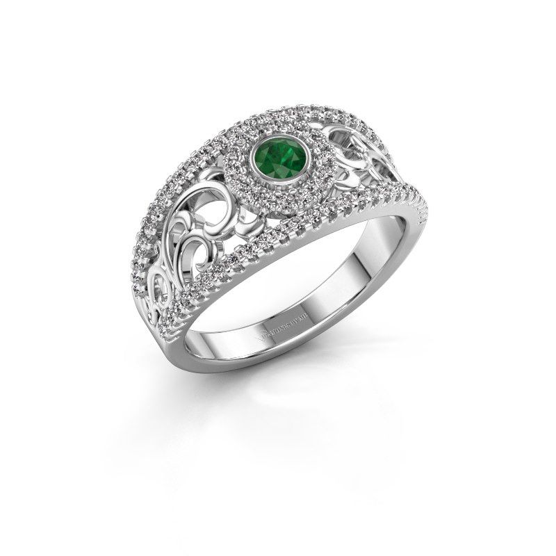 Image of Ring Lavona<br/>950 platinum<br/>Emerald 3.4 mm