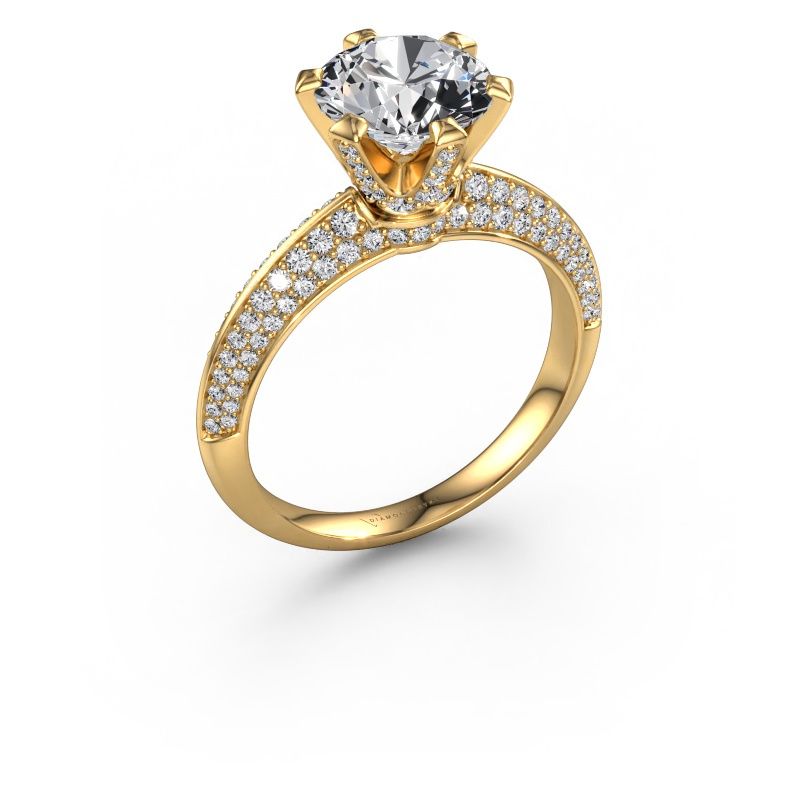 Engagement ring Abby 585 gold lab grown diamond 2.701 crt