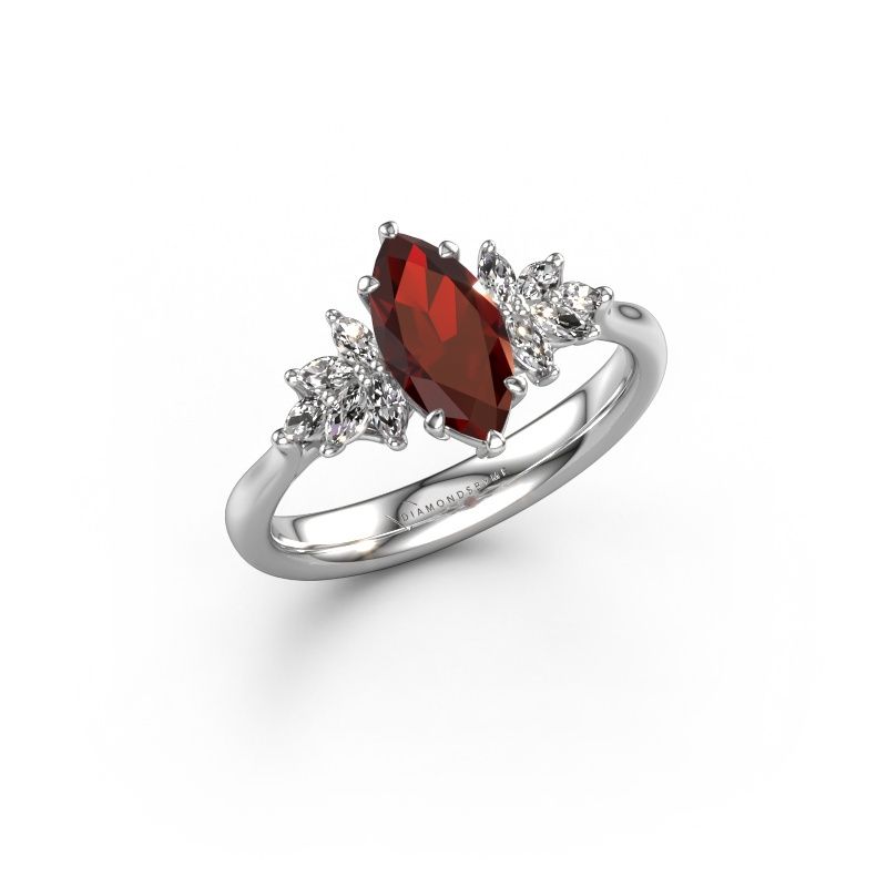 Verlobungsring Fiona MRQ 950 Platin Granat 10x5 mm