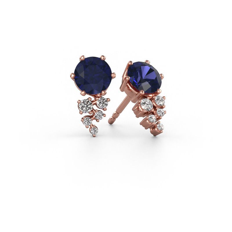 Earrings Royce 585 rose gold sapphire 6 mm