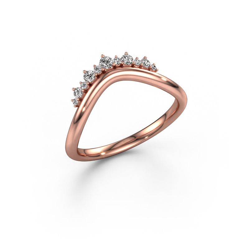 Bague superposable Lyla B 585 or rose diamant synthétique 0.154 crt
