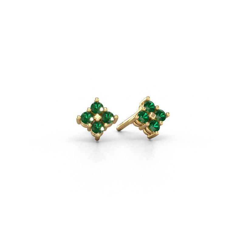 Stud earrings Maryetta 585 gold emerald 2 mm
