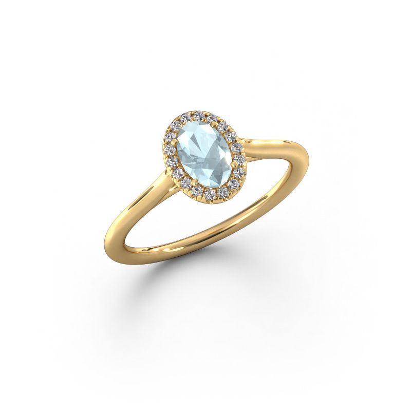 Engagement ring Seline ovl 1 585 gold aquamarine 6x4 mm