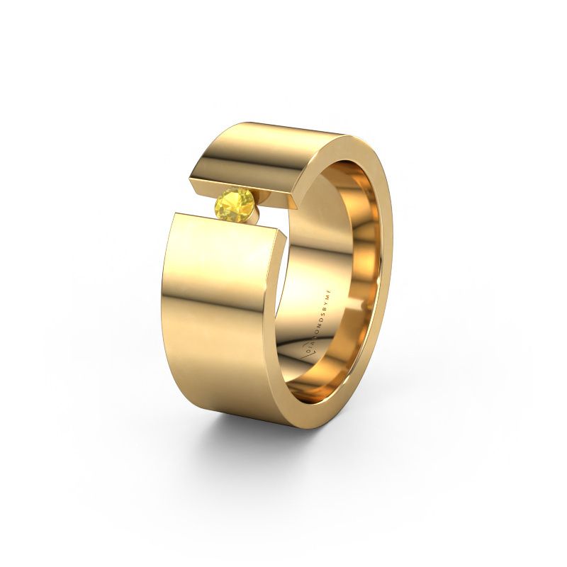 Trouwring WH0146L18BP 585 goud gele saffier ±8x2 mm