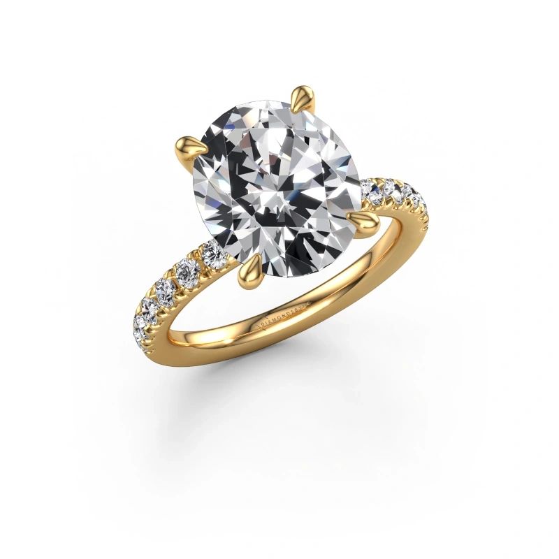 Engagement ring Crystal OVL 4 585 gold lab grown diamond 5.50 crt