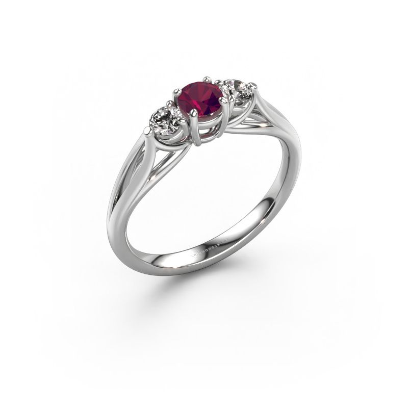 Verlovingsring Amie RND 950 platina rhodoliet 4.2 mm
