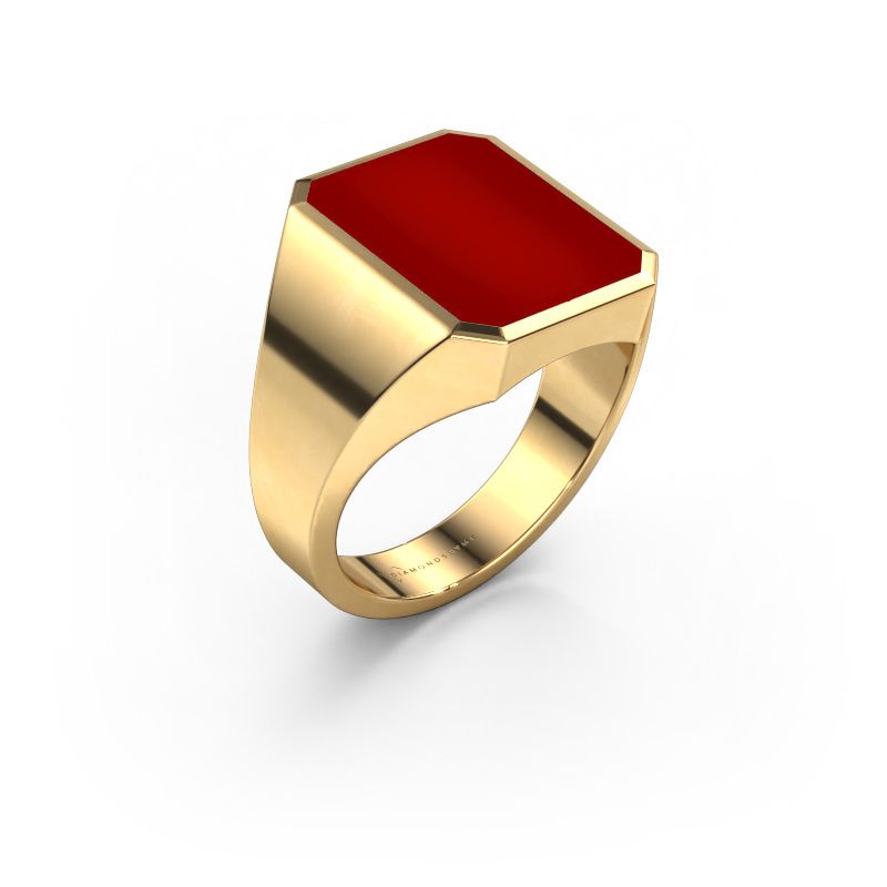 Anello chevalier Lars 4 585 oro corniola 15x12 mm