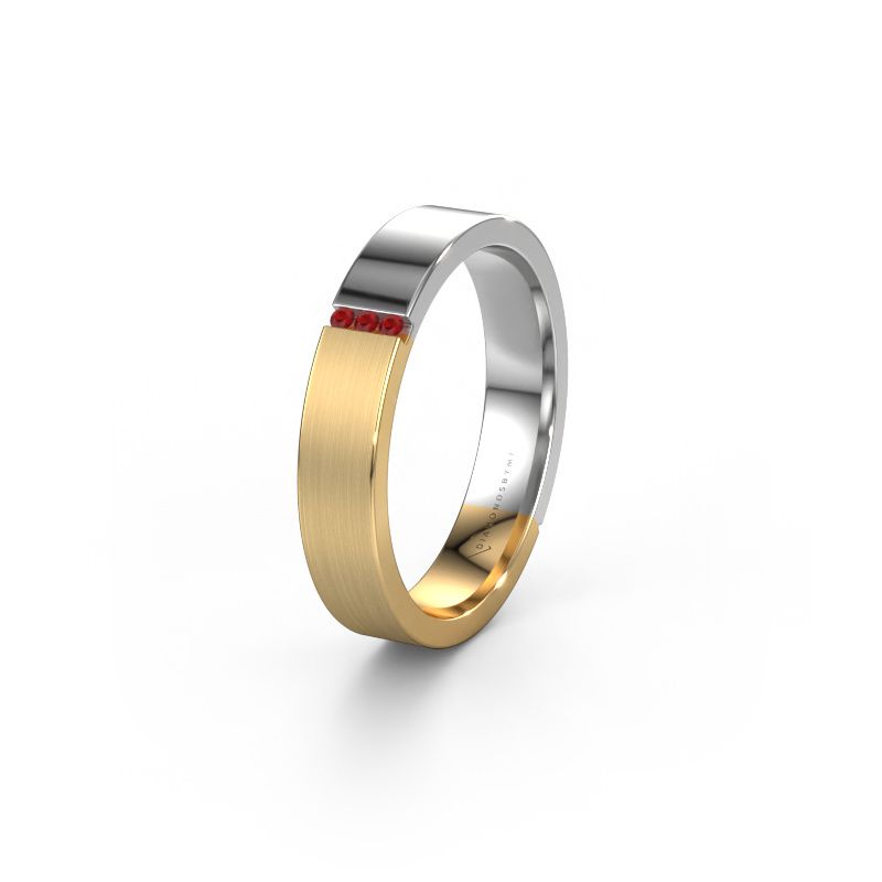 Wedding ring WH1103L14AMP 585 gold ruby ±4x1.7 mm