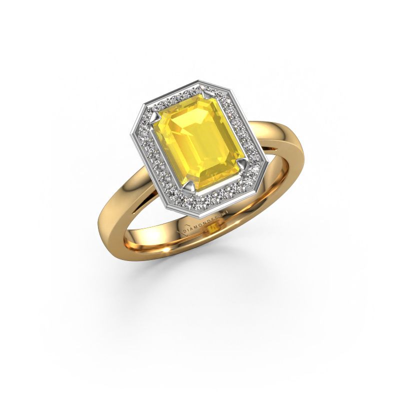 Verlobungsring Dodie 1 eme 585 Gold Gelb Saphir 8x6 mm