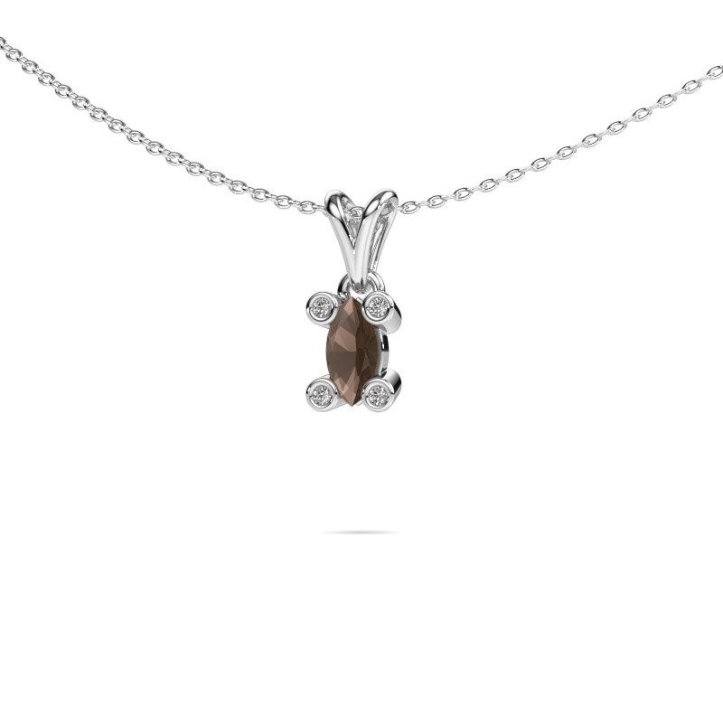Image of Necklace Cornelia Marquis 585 white gold smokey quartz 7x3 mm