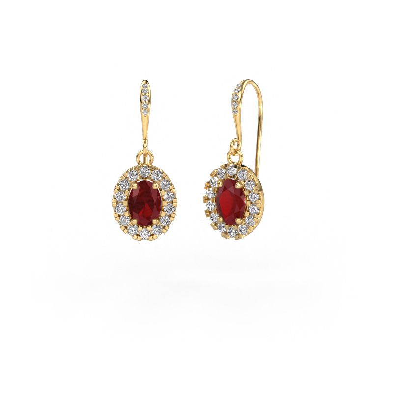 Pendants d'oreilles Jorinda 2 585 or jaune rubis 7x5 mm