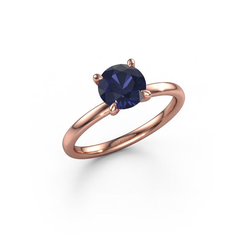Verlobungsring Crystal RND 1 585 Roségold Saphir 6.8 mm