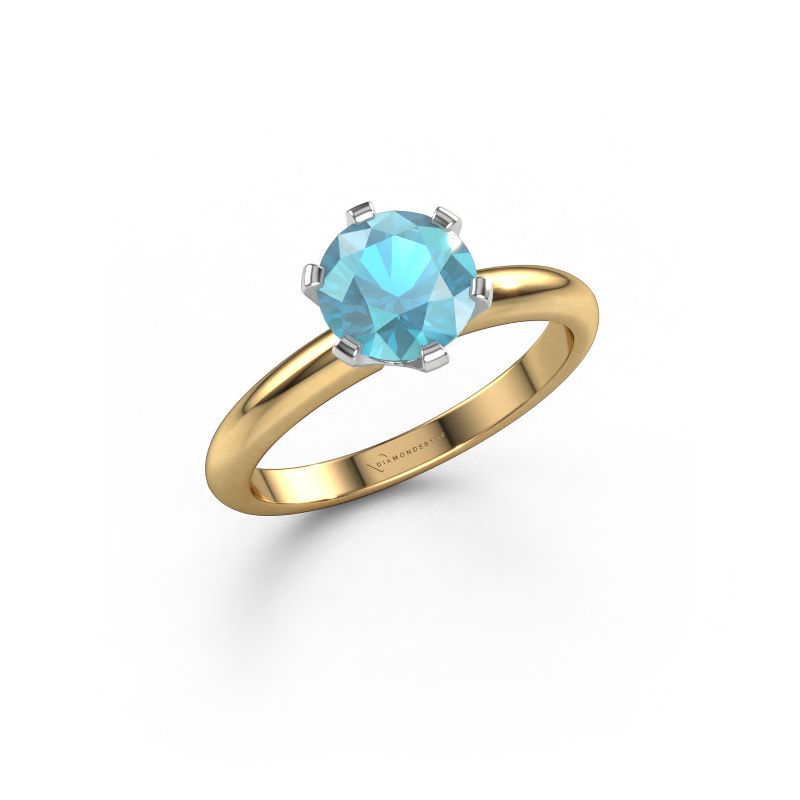 Verlobungsring Tiffy 1 585 Gold Blau Topas 7 mm