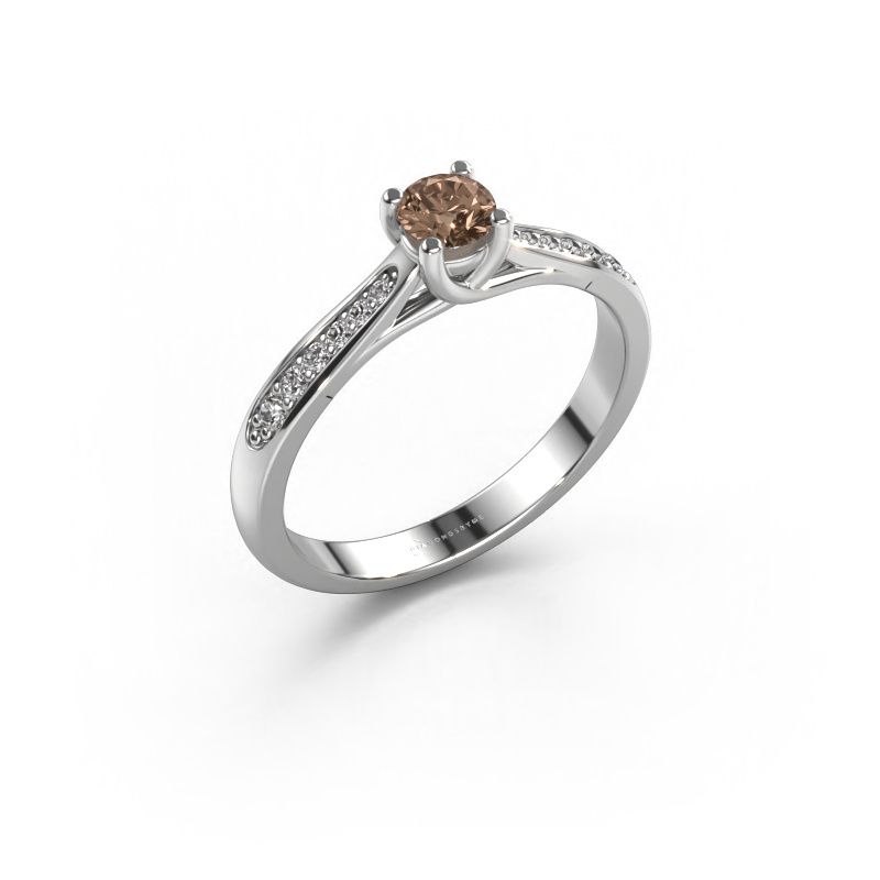Verlobungsring Mia 2 585 Weißgold Braun Diamant 0.50 crt
