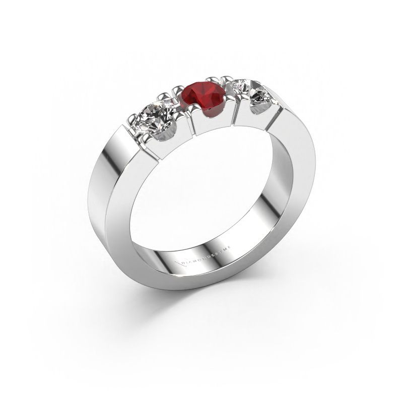 Ring Dana 3 950 platinum ruby 4 mm