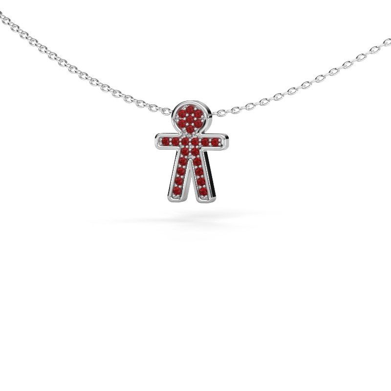Anhänger Boy 585 Weißgold Rubin 1 mm