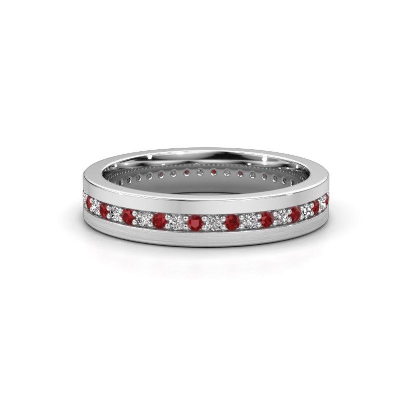 Image of Wedding ring WH0203L14BPM<br/>950 platinum ±4x2 mm<br/>Ruby 1.3 mm