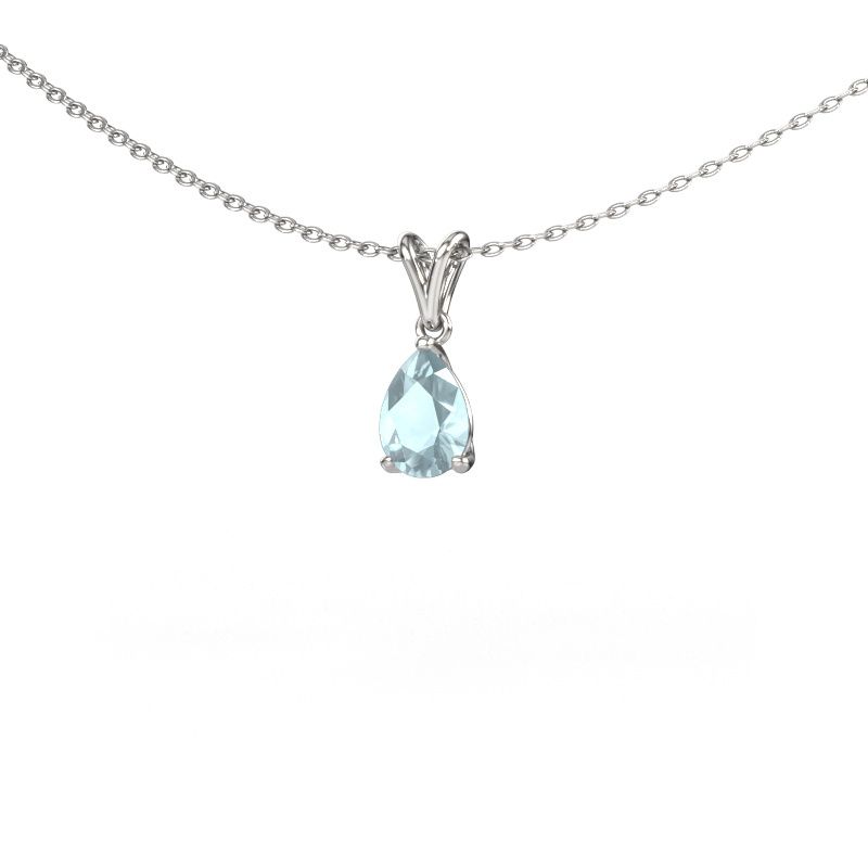 Pendant Sam PER 950 platinum aquamarine 7x5 mm
