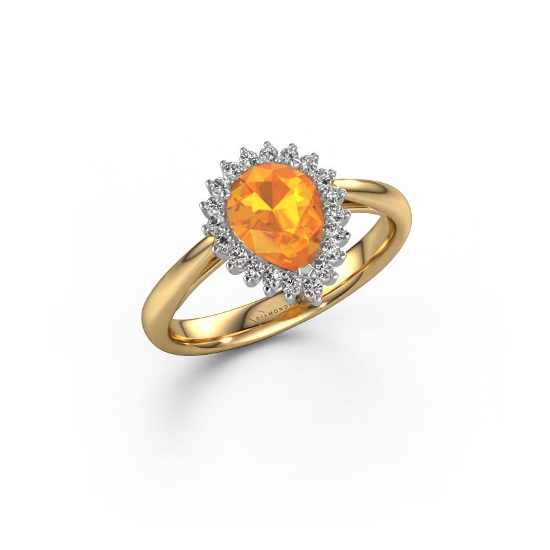 Verlobungsring Tilly per 1 585 Gold Citrin 8x6 mm
