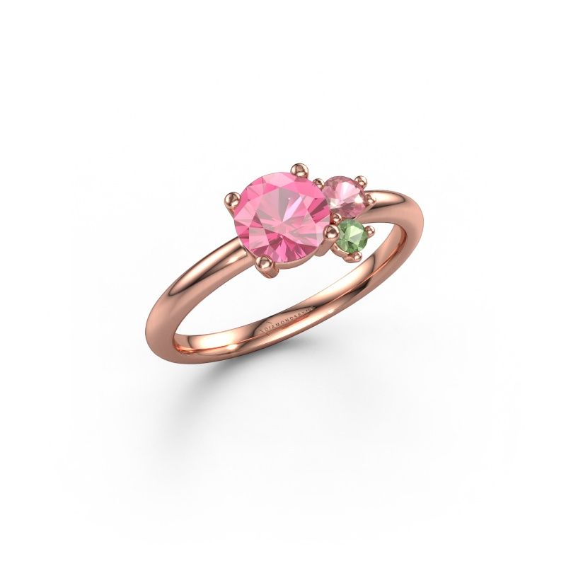 Ring Anouk 585 rosé goud roze saffier 6 mm