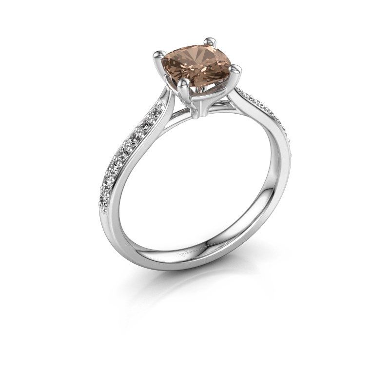 Afbeelding van Verlovingsring Mignon cus 2 585 witgoud bruine diamant 1.439 crt
