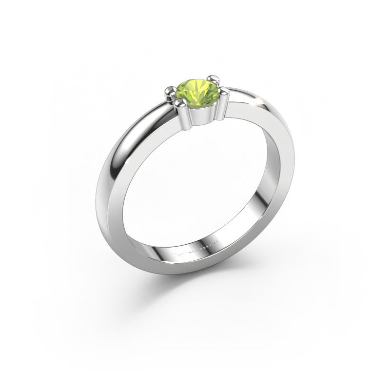 Bague Yasmin 1 950 platine péridot 4 mm
