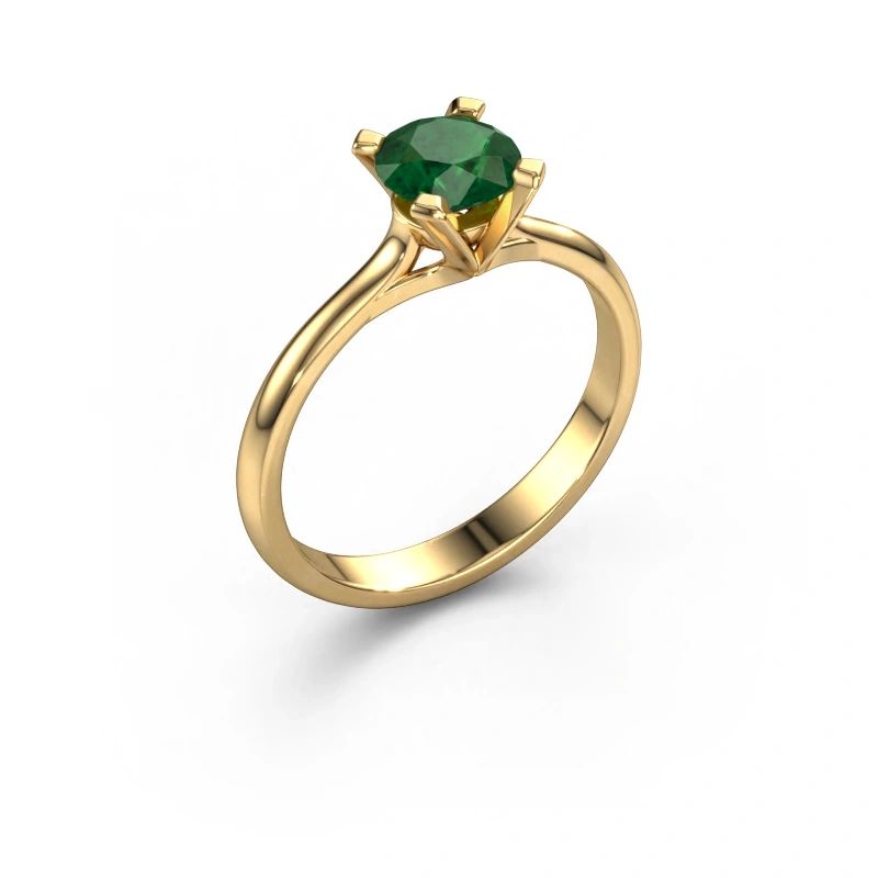 Engagement ring Isa 1 585 gold emerald 5.7 mm