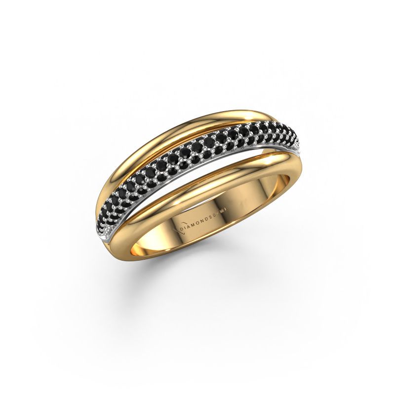 Ring Paris 585 gull svart diamant 0.48 crt