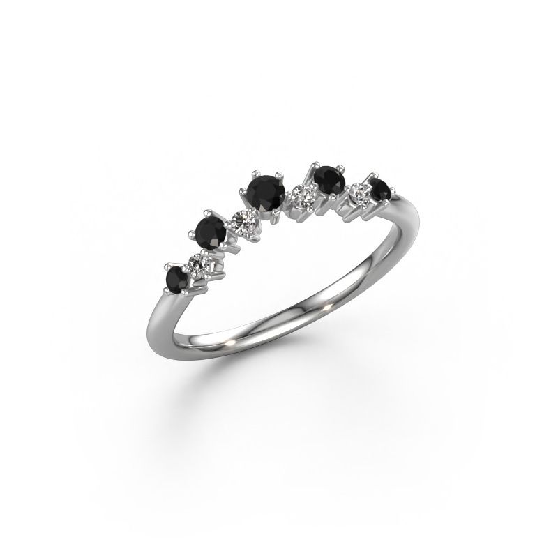 Zijring Carly A 585 witgoud zwarte diamant 0.312 crt