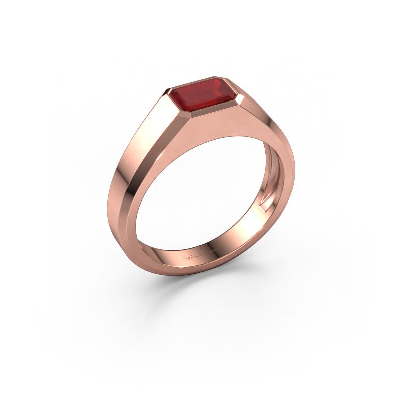 Men's ring Dylan 1 585 rose gold ruby 7x5 mm