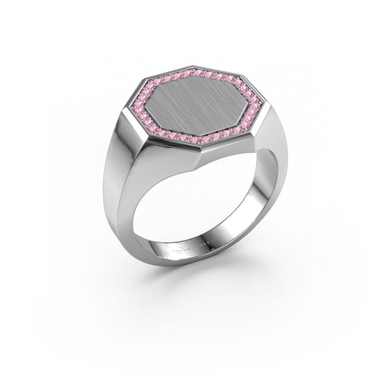 Men's ring Floris Octa 3 950 platinum pink sapphire 1.2 mm