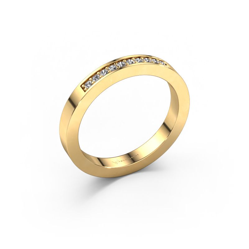 Stackable ring Loes 3 585 gold diamond 0.10 crt