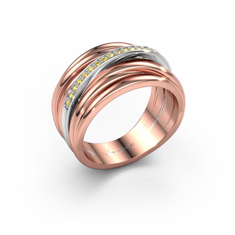 Ring Fien 585 rose gold yellow sapphire 1 mm