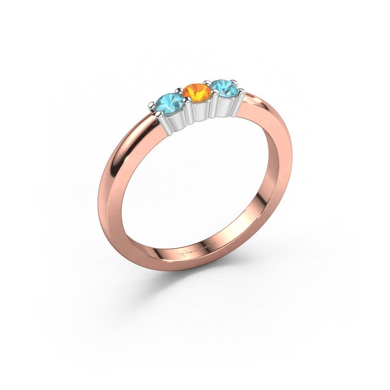Ring Yasmin 3 585 rosé goud citrien 3 mm