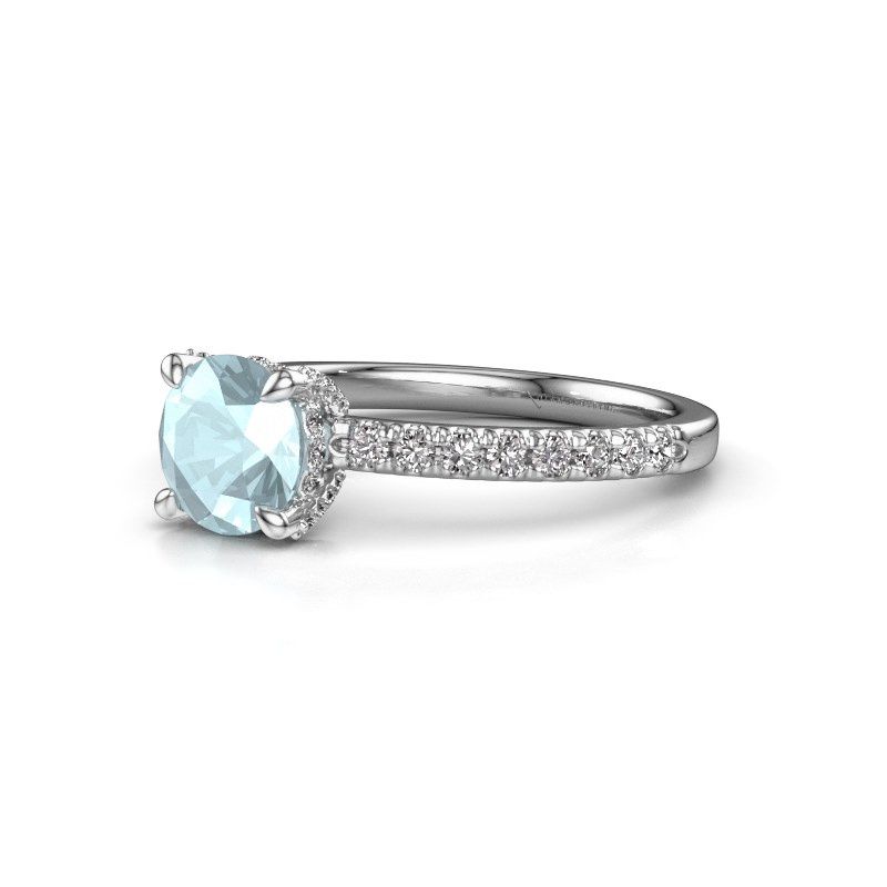 Image of Engagement ring saskia rnd 1<br/>950 platinum<br/>Aquamarine 6.5 mm
