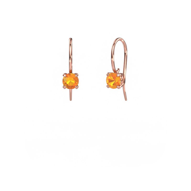 Drop earrings Cleo RND 585 rose gold citrin 5 mm