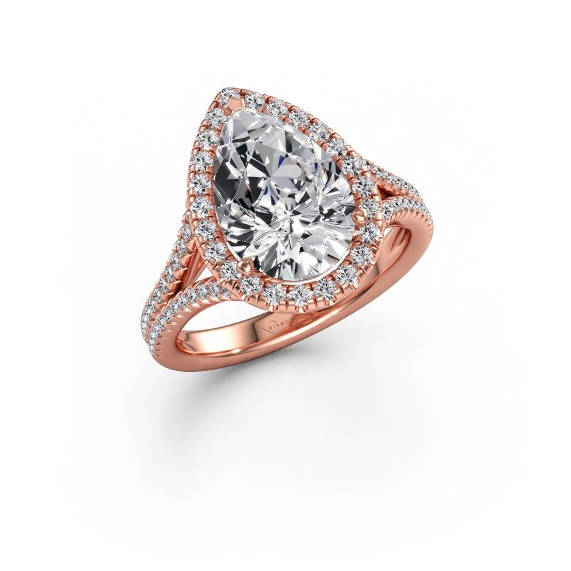 Bague de fiançailles Verla pear 2 585 or rose diamant 3.528 crt
