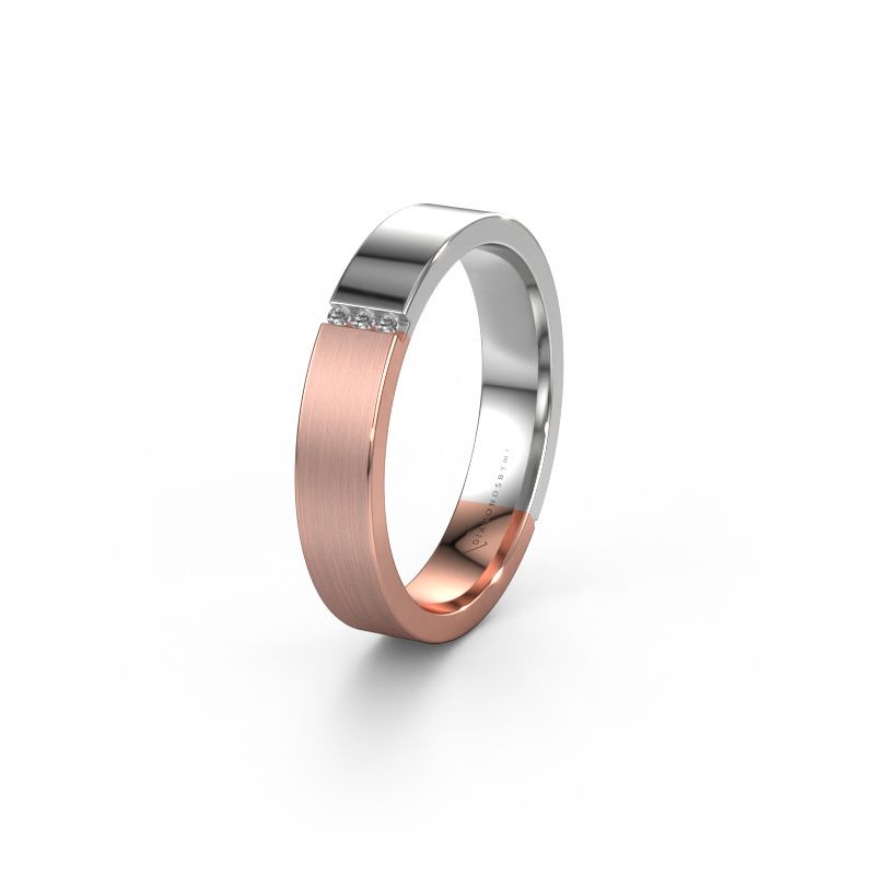 Wedding ring WH1103L14AMP 585 rose gold lab-grown diamond ±4x1.7 mm