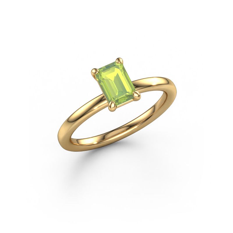 Bague de fiançailles Simone EME 1 585 or jaune péridot 6.5x4.5 mm