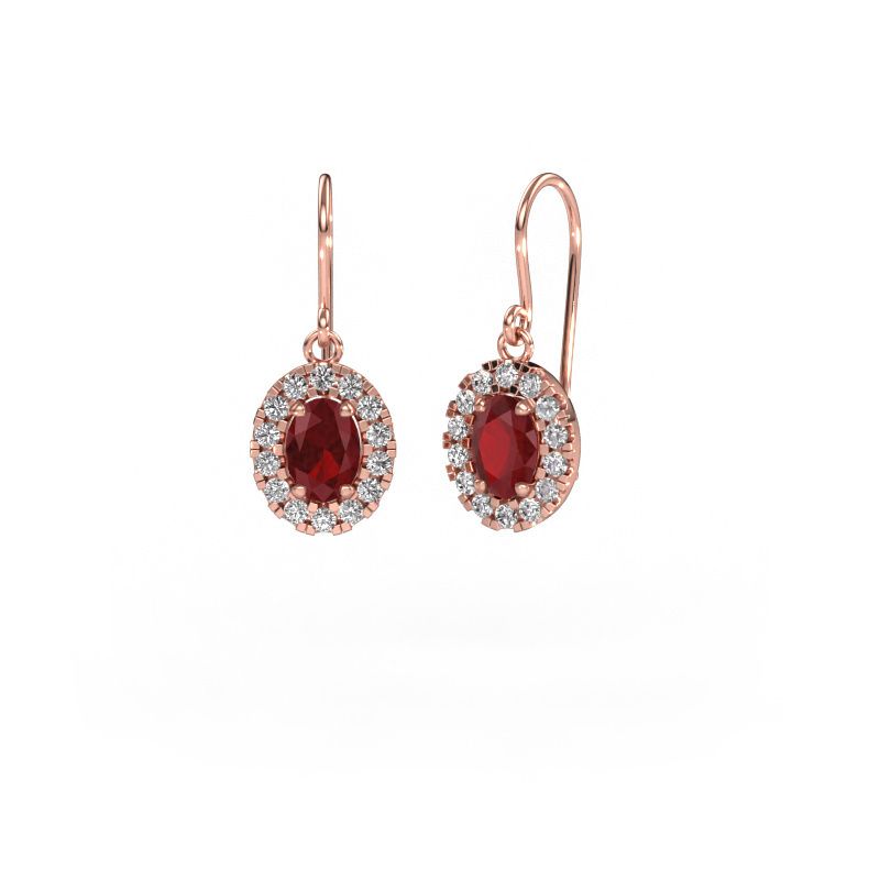 Ohrhänger Jorinda 1 585 Roségold Rubin 7x5 mm