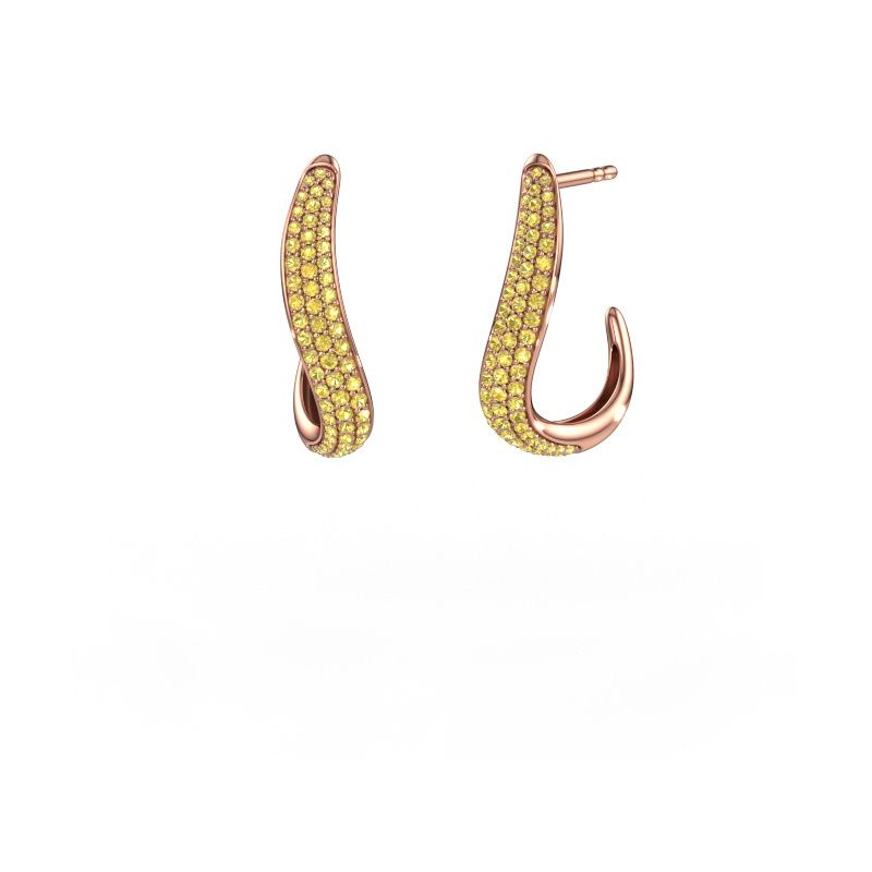 Earrings Dina 2 585 rose gold yellow sapphire 0.8 mm
