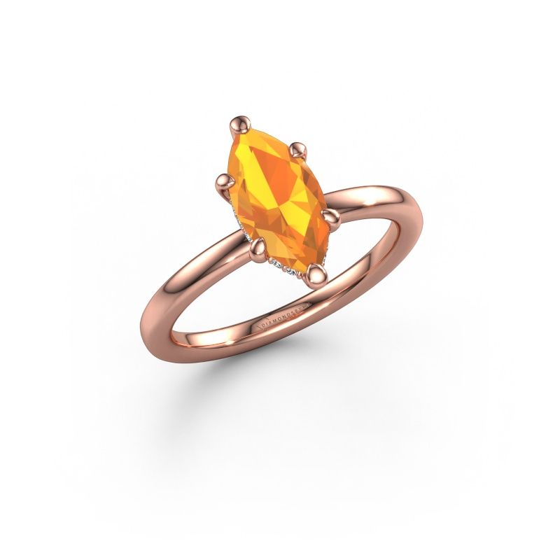 Verlovingsring Simone MRQ 2 585 rosé goud citrien 11x5.5 mm