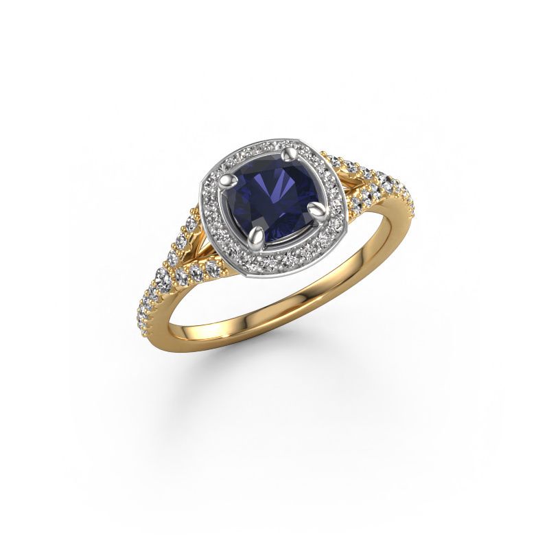 Verlobungsring Pamela CUS 585 Gold Saphir 5.5 mm