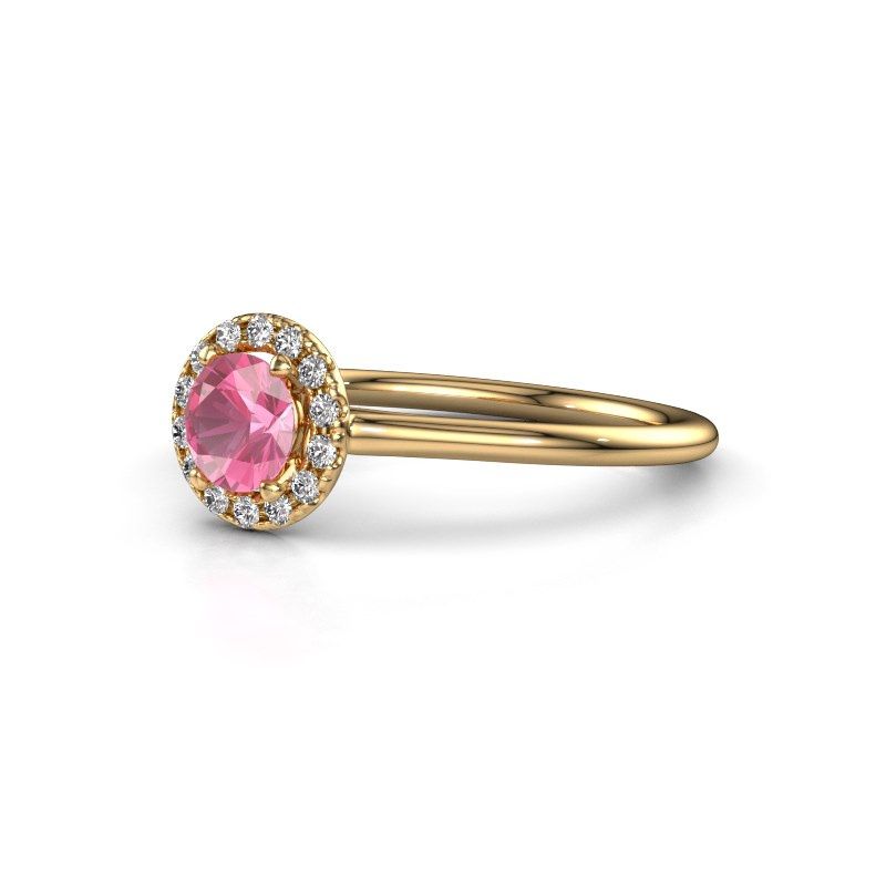 Image of Engagement ring seline rnd 1<br/>585 gold<br/>Pink sapphire 5 mm