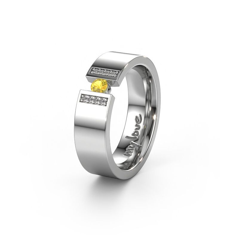 Ehering WH2096L16C 950 Platin ±6x2.2 mm Gelb Saphir